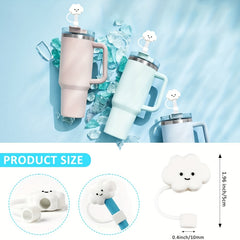 4pcs Cloud Shaped Straw Tips Cover for Reusable Straws