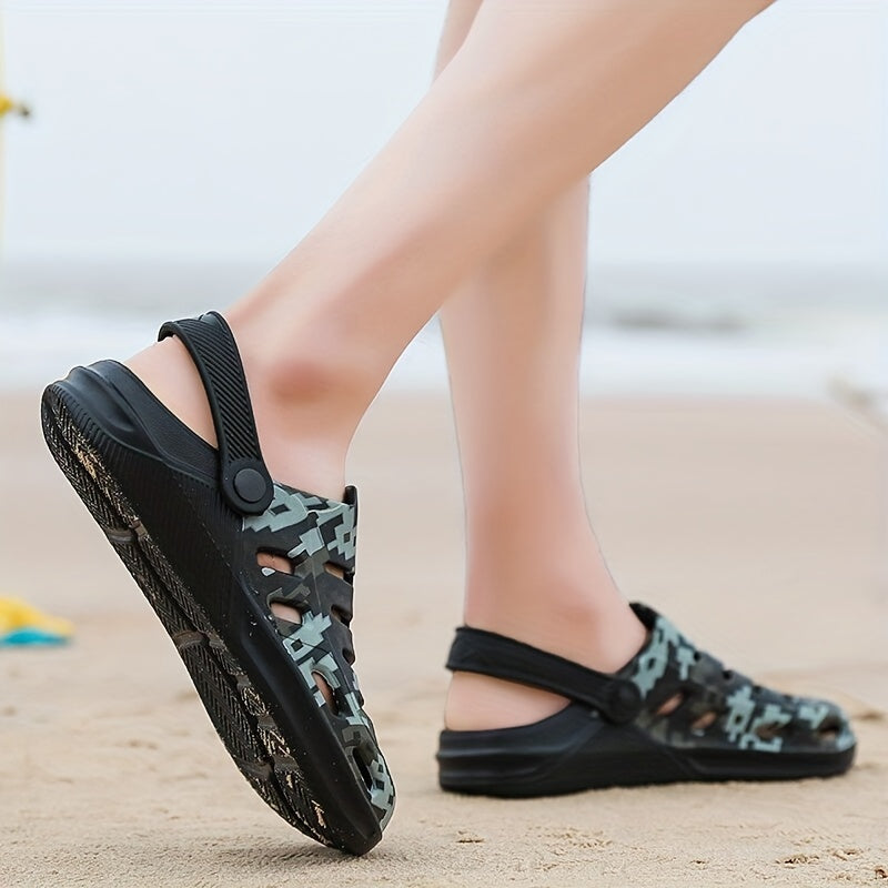 Unisex Lightweight Camouflage Garden Clogs Non Slip Shoes