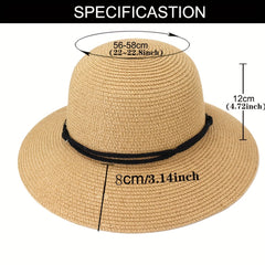 Women's Straw Sun Hat Wide Brim UV Protection