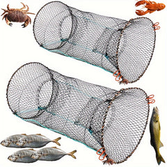 Foldable Fishing Net Shrimps Crabs Trap Cage Outdoor Tackle