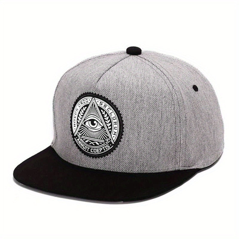 Eyes Round Label Adhesive Print Men's Hip Hop Hat