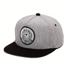 Eyes Round Label Adhesive Print Men's Hip Hop Hat