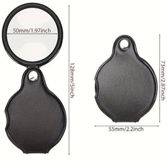 Mini 6X Glass Lens Folding Magnifying Glass with Protective Cover