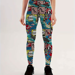 Cartoon Print Yoga Leggings High Waist Slim Fitness Pants