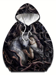 Beauty And Monster Print Hoodie For Men Graphic Hooded Pullover