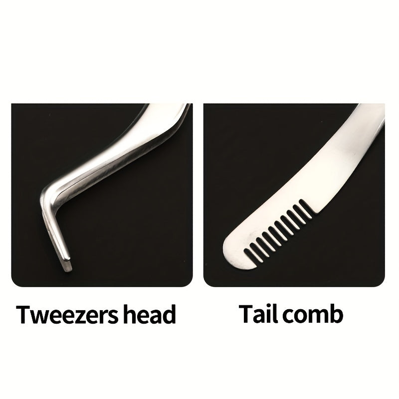 Stainless Steel Eyelash Applicator w/ Comb for Makeup Artists & Beginners