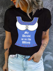 Summer Crew Neck Loose Casual Short Sleeve T-shirt Women's Tops
