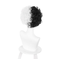Halloween Half Half Curly Cos Wig Short Hair