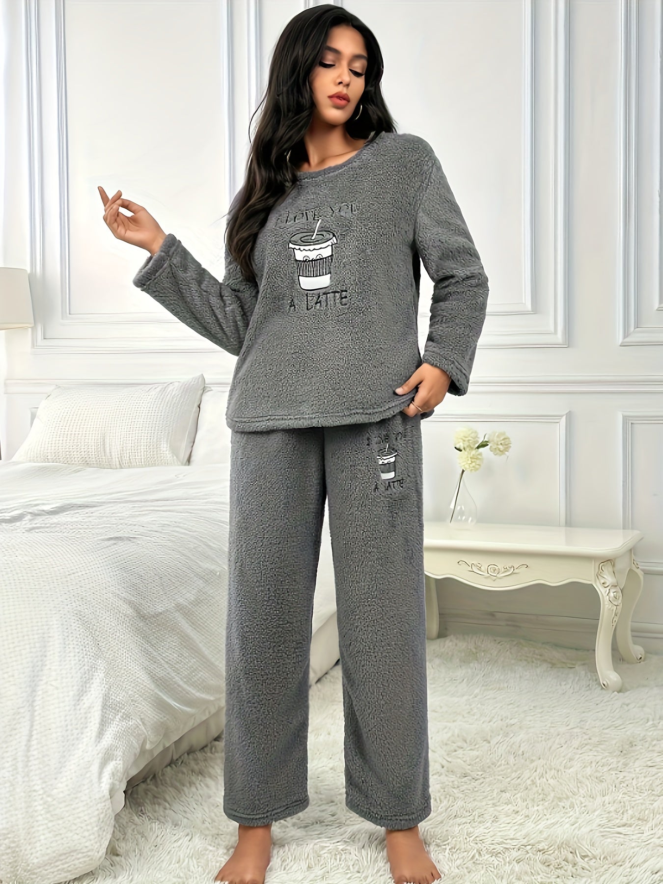 Cozy Letter Print Lounge Set Women's Loungewear