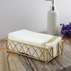 25 Pcs Disposable Western Food Dust Paper Towel Silver Napkin Lace Paper