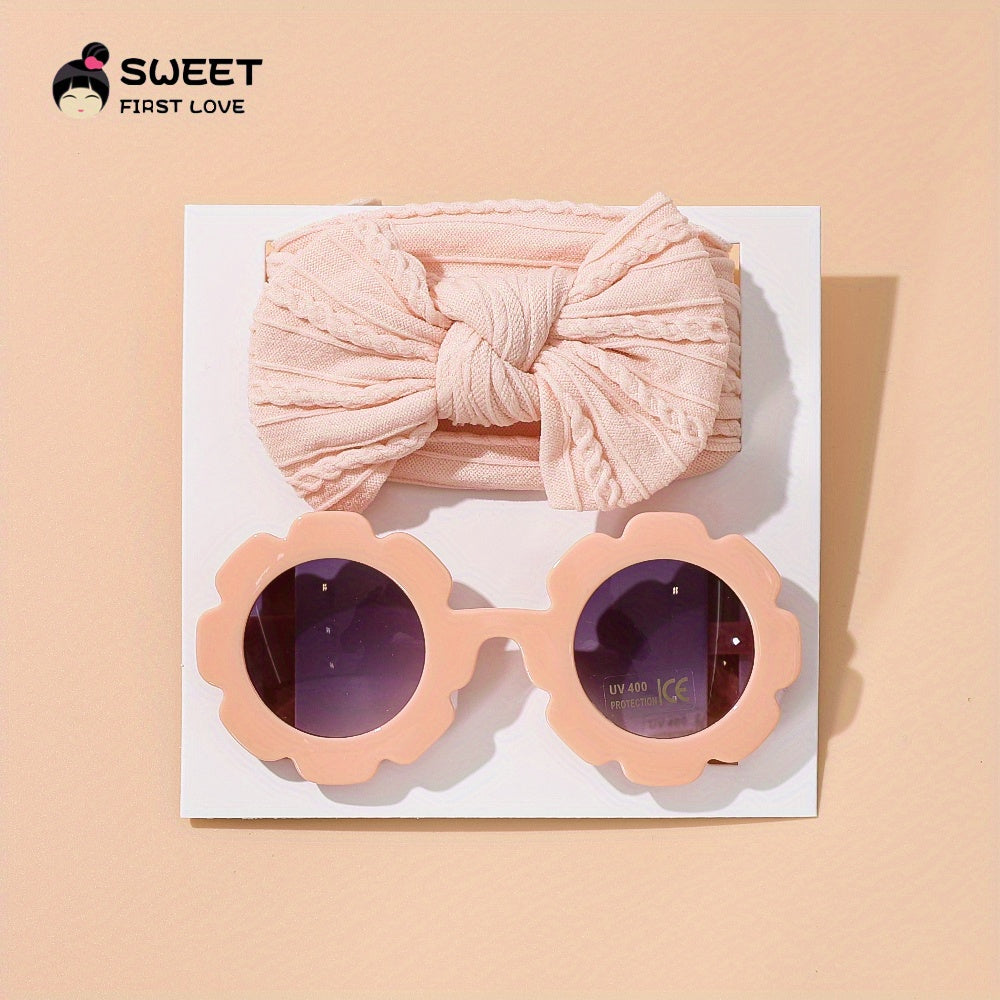 Solid Headband Sunglasses Combo Bowknot Hair Bands for Girls Children