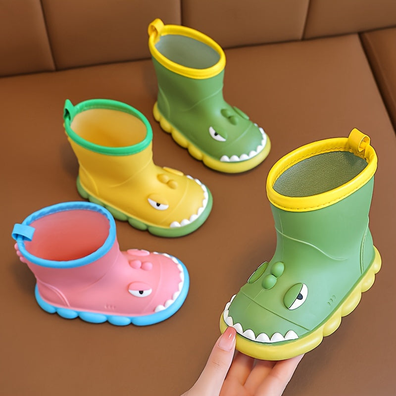 JIAGEYA Boy's Pattern Rain Boots Comfy Non Slip Waterproof Shoes