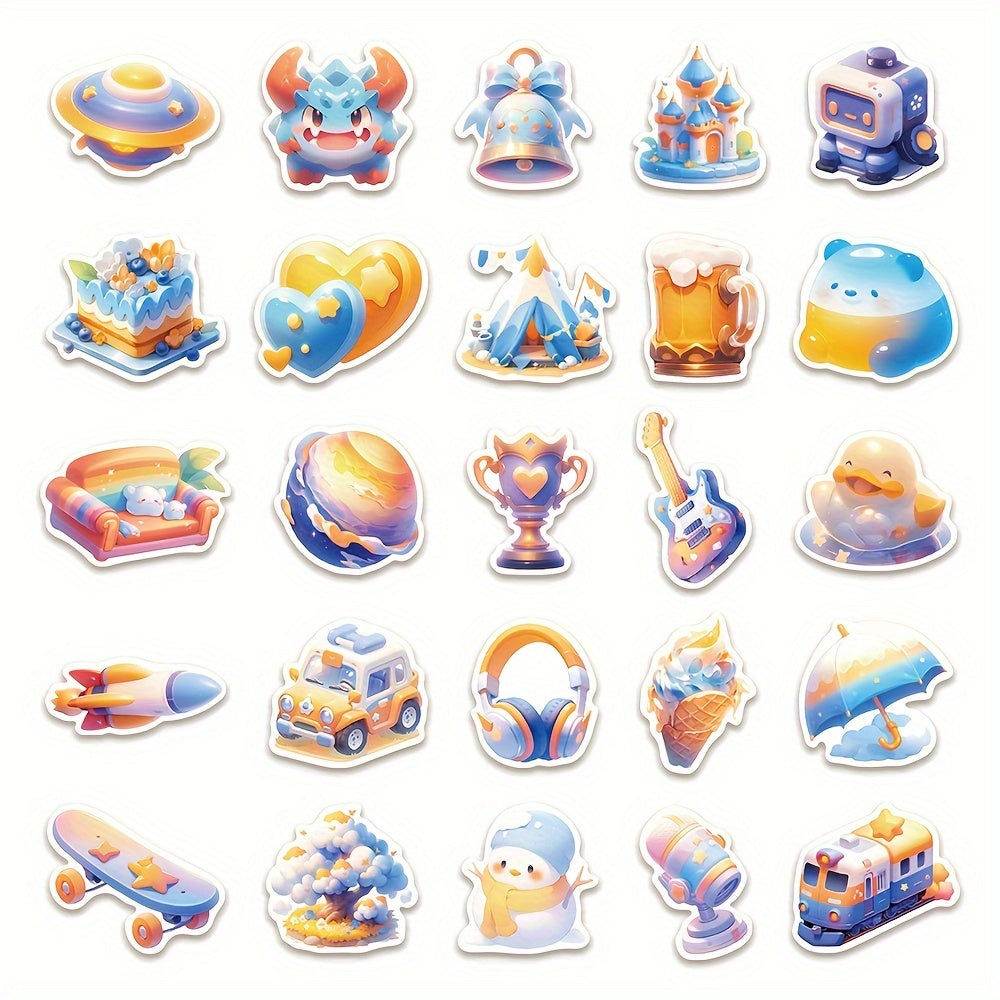 50pcs 3D Graffiti Sticker Pack for Laptop Helmet Water Cup DIY Decor