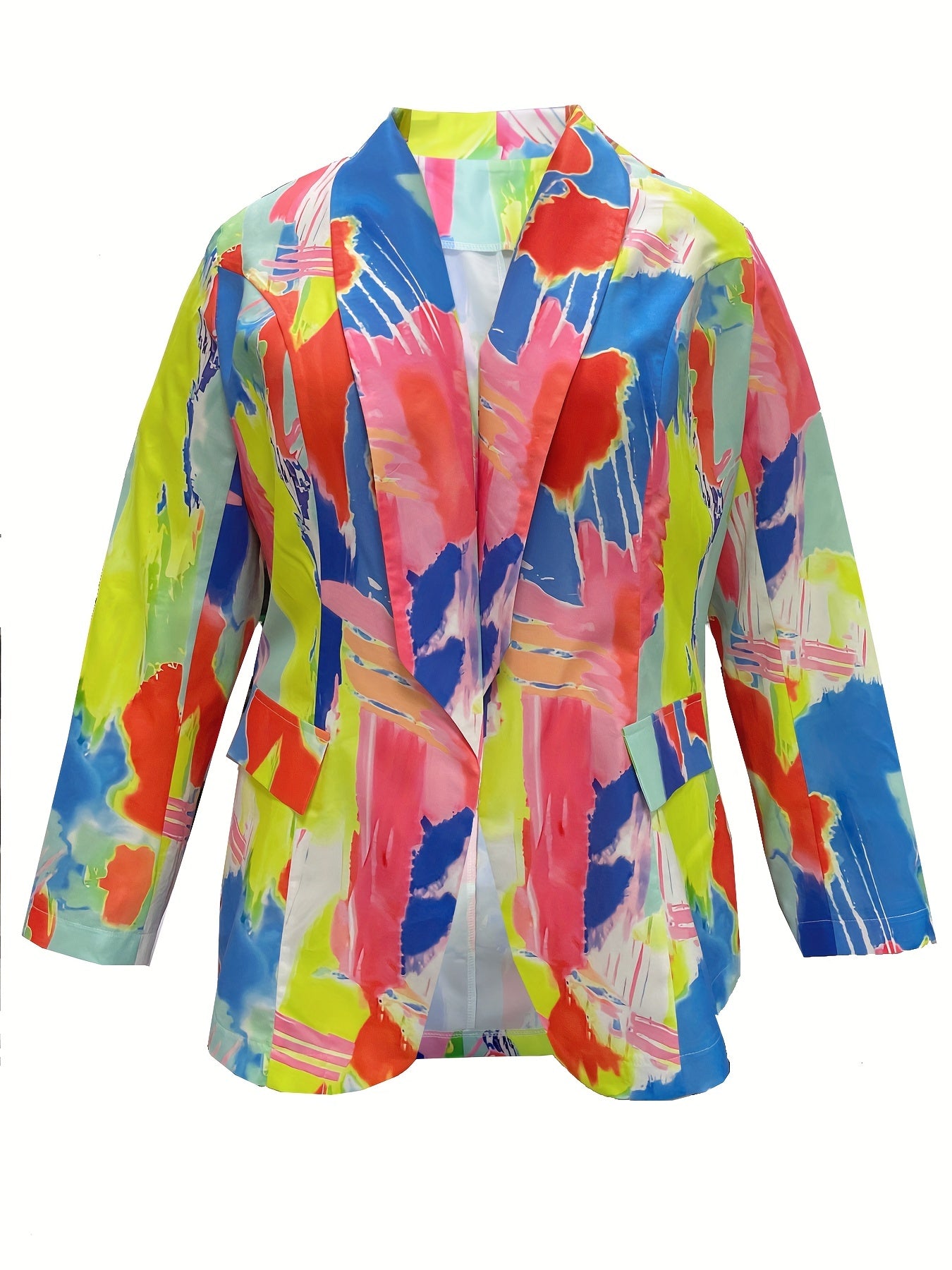 Graffiti Print Open Front Blazer