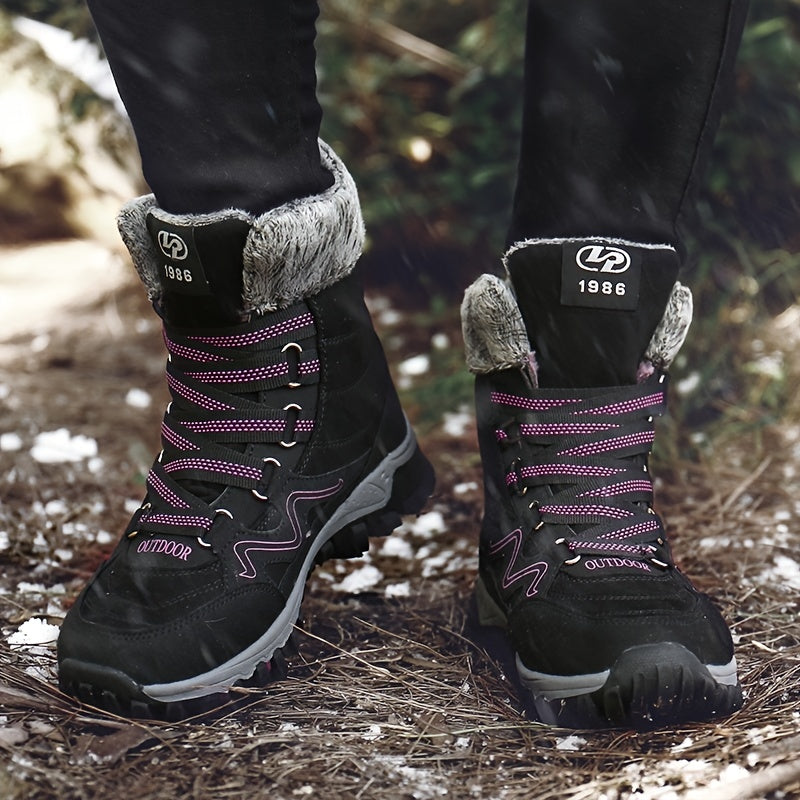 Plush Snow Boots Warm Hiking Shoes Women's Footwear