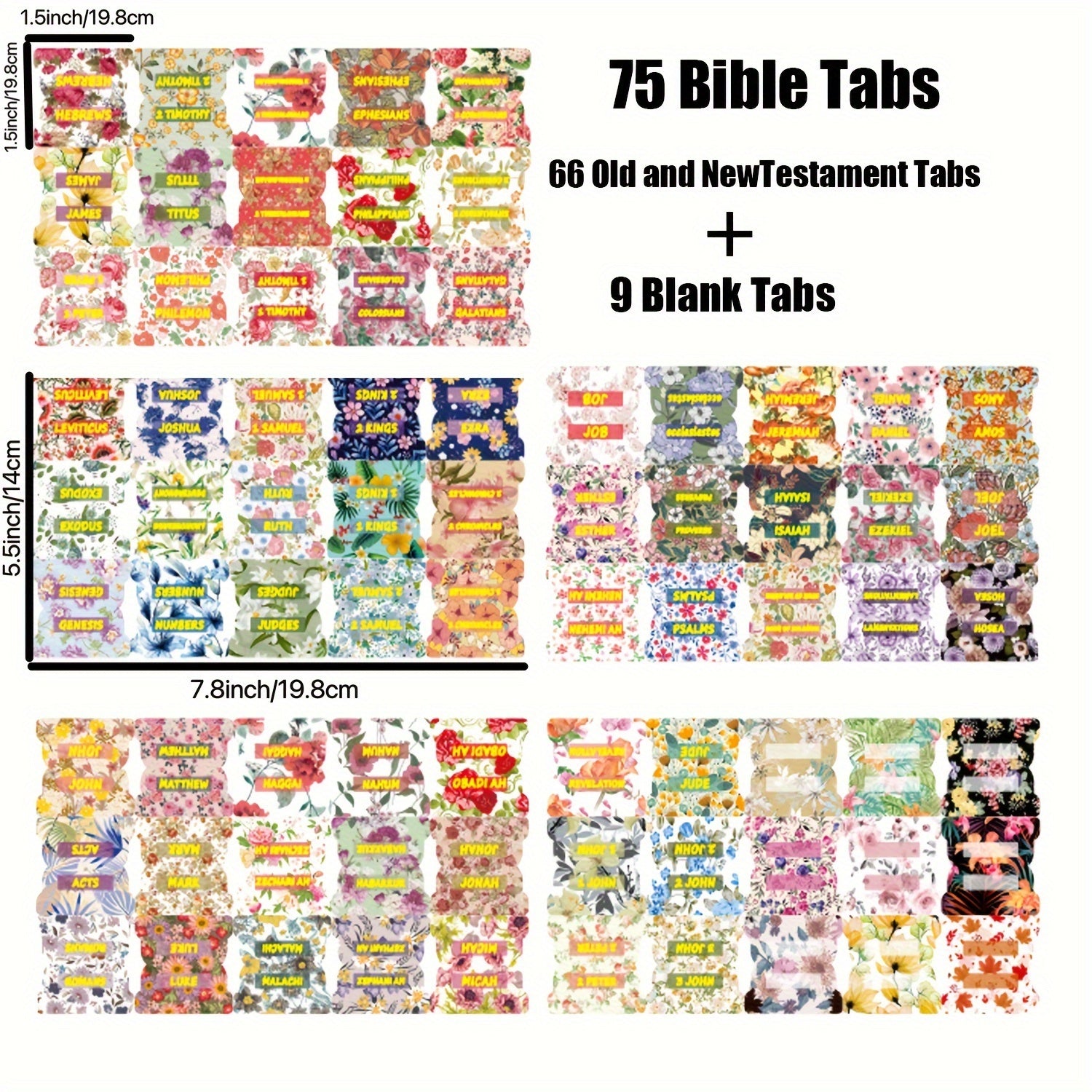 Bible Index Tabs 75pcs Laminated Tabs For Women And Men Golden Foil Easy