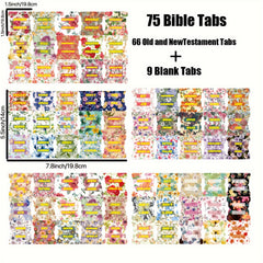 Bible Index Tabs 75pcs Laminated Tabs For Women And Men Golden Foil Easy