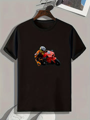 Motorcycle Pattern Print Men's Sports T-shirt