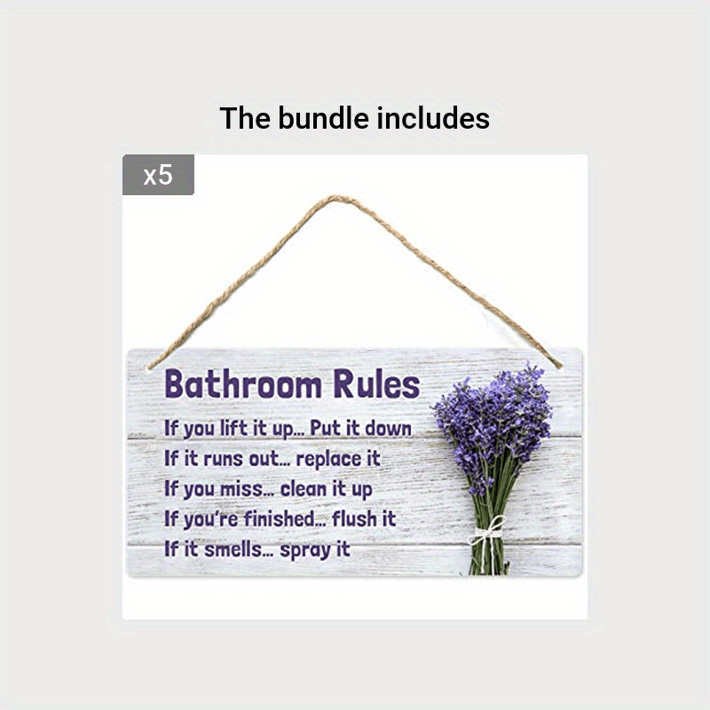 Elegant Lavender Bathroom Wall Sign - Water & Humidity Proof