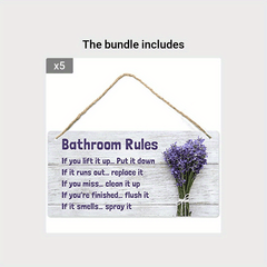 Elegant Lavender Bathroom Wall Sign - Water & Humidity Proof