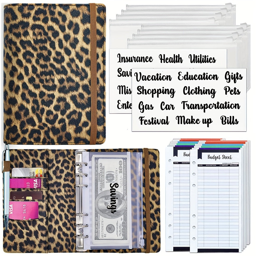 A6 Budget Binder with Zipper Envelopes & Expense Sheets