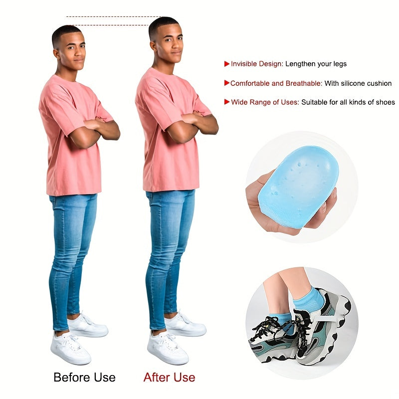 Invisible Inner Heightening Sock Pads Non Slip Heel Cover for Height Increase