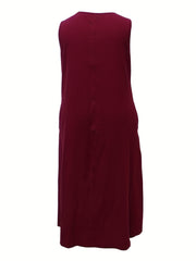 Round Neck Tank Dress With Pockets
