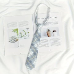 Plaid Elastic Small Tie For Cosplay School Uniform Boys