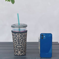 Leopard Printed Cup Sleeve Anti scalding Water Cup Sleeve 30 32oz
