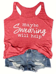 Summer Sports Tank Top Crew Neck Sleeveless Casual Top Women's Tops