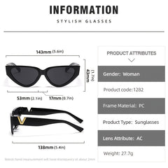 Stripe Cat Eye Sunglasses Vintage Ladies Stylish Oversized Triangle