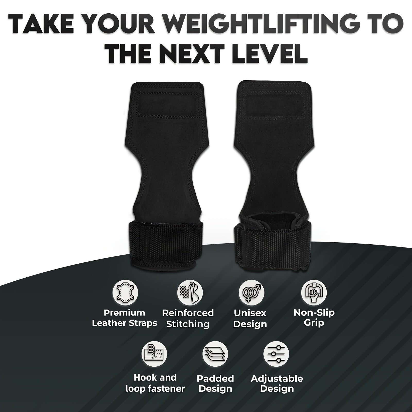 Wristband Weight Lifting Grips with Non slip Belts Padded Gloves