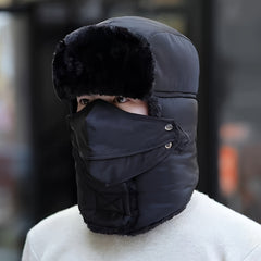 Winter Trapper Hat Outdoor Ski Hat with Face Cover