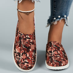 Colorful Print Low Top Casual Walking Shoes Lightweight Outdoor Sport Flat Shoes