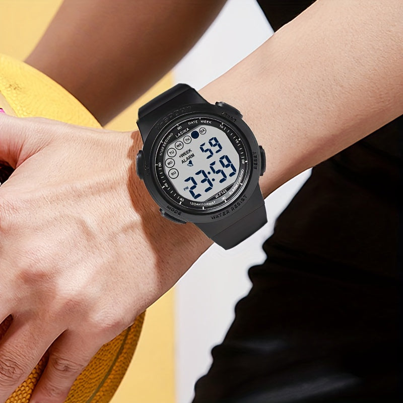 Children's Sports Watch, Black, Water Resistant, Digital Display, Alarm