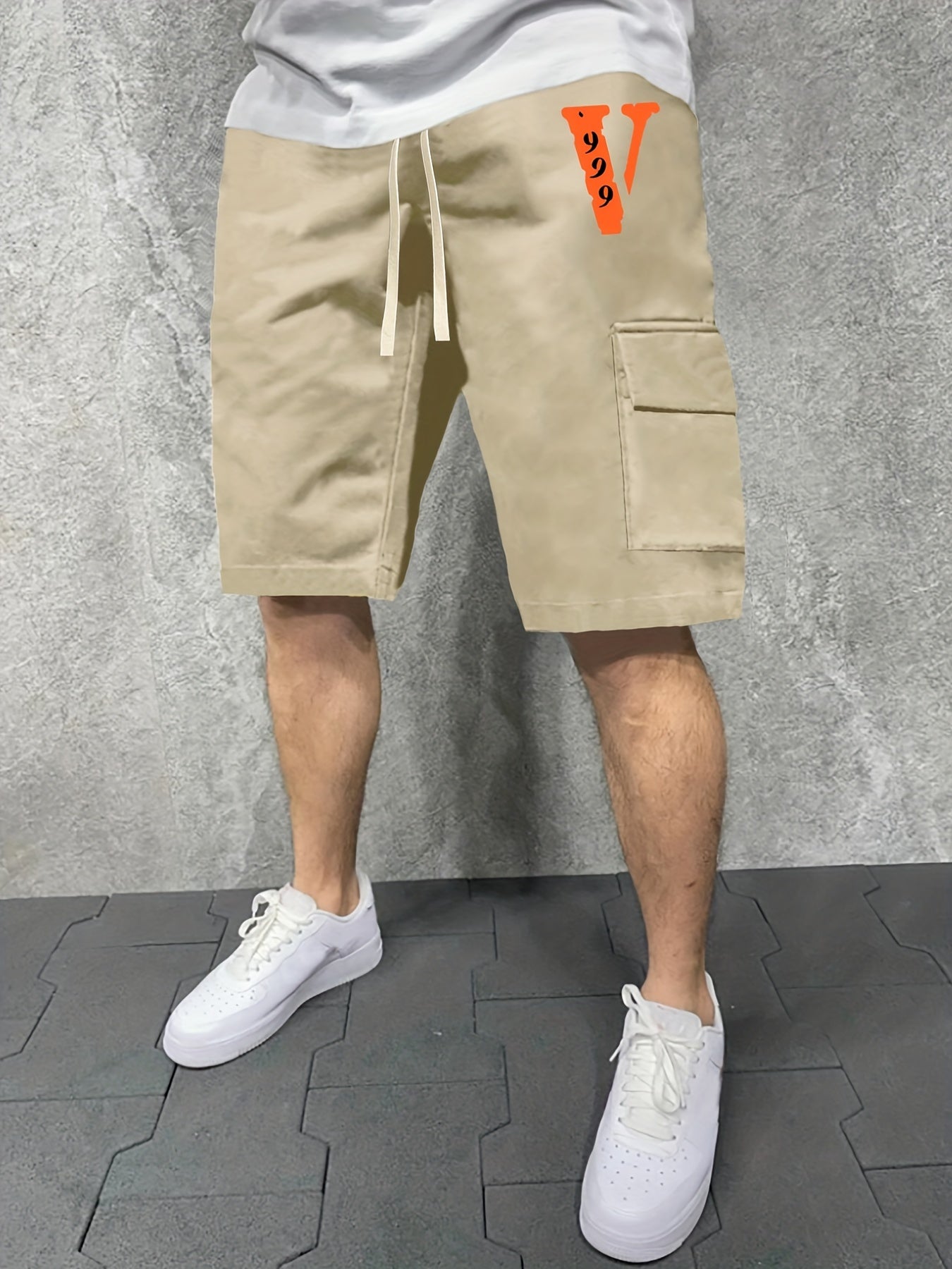 Men's V & 22 Graphic Casual Sports Shorts