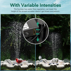 Solar Fountain 4 in 1 Nozzle 2 2W Solar Powered Pump 7 Water Styles