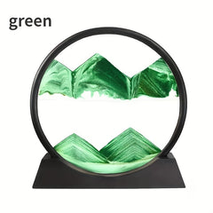 Moving Sand Art Round Rectangle Glass 3D Deep Sea Sand Landscape