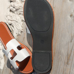 Women's Hollow Out Sandals Open Toe Flat Non slip Slides Shoes