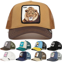 Animal Embroidery Mesh Baseball Hat