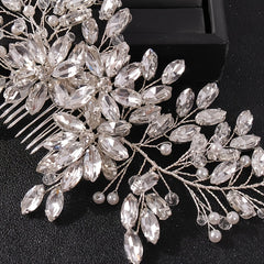 Crystal Rhinestone Hair Comb Insert Comb Head Jewelry Wedding Accessories