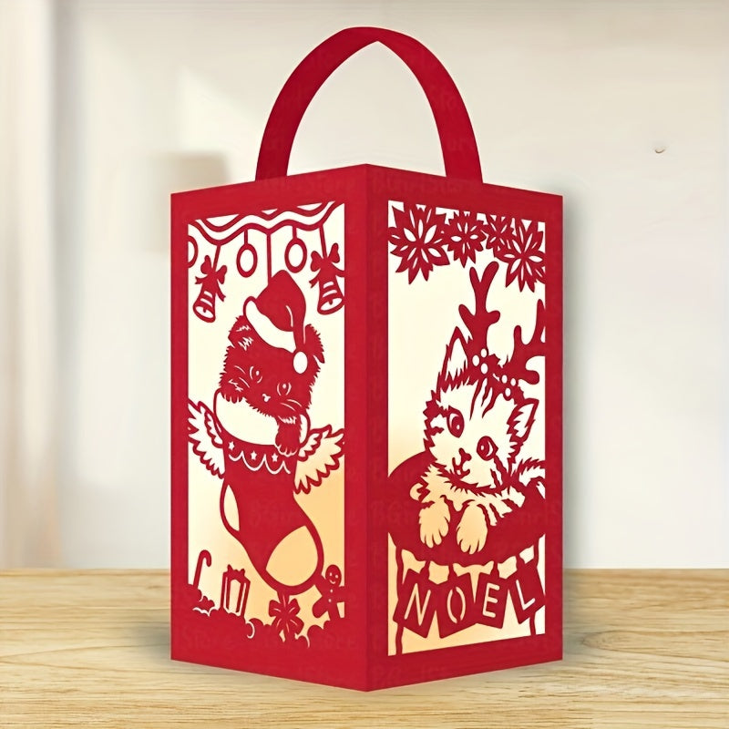 4pcs Metal Cutting Die 3D Lantern Christmas Animal Cut Die For Card Making