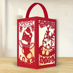 4pcs Metal Cutting Die 3D Lantern Christmas Animal Cut Die For Card Making