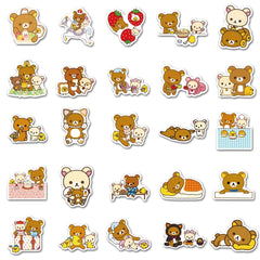 50pcs Cartoon Bear Waterproof Stickers For Adults