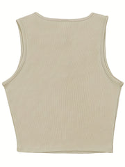 3pcs Solid Tank Tops with Cut Out Straps Sleeveless Top