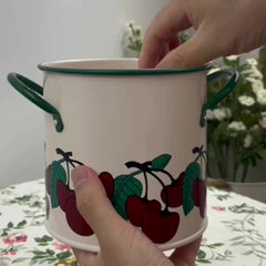 Vintage Cherry Tableware Bucket Household Kitchen Storage