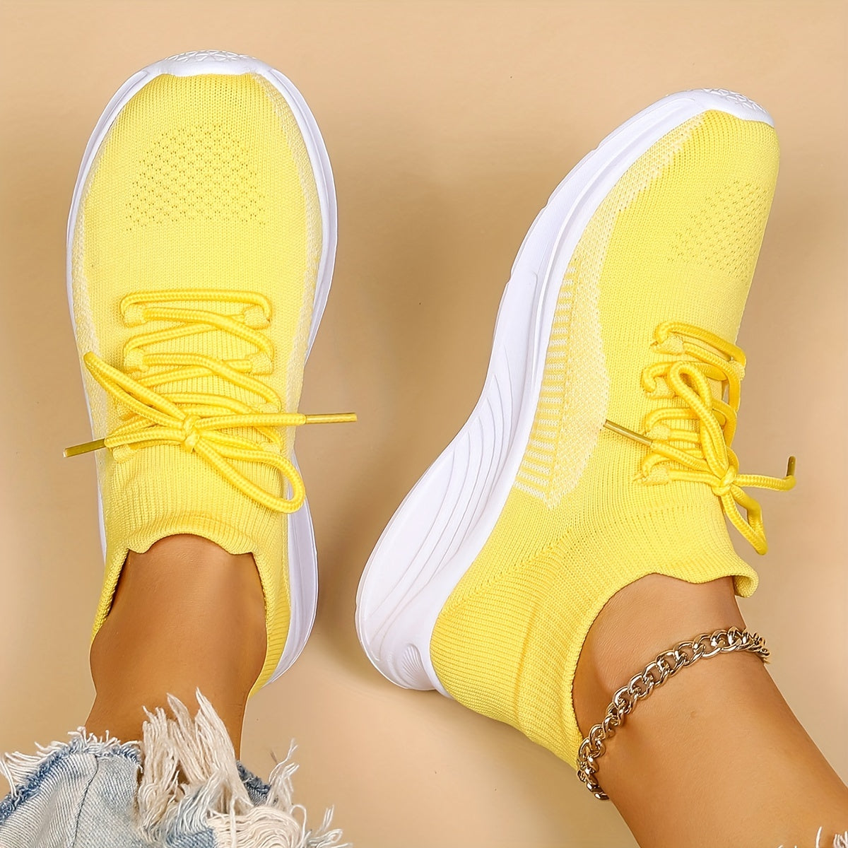 Breathable Running Shoes Women's Lace Sneakers