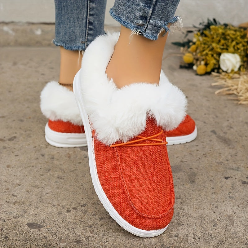Women's Non-slip Thickened Sneakers Low Top Warm Sport Shoes