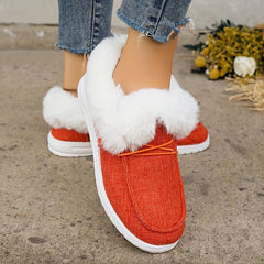 Women's Non-slip Thickened Sneakers Low Top Warm Sport Shoes