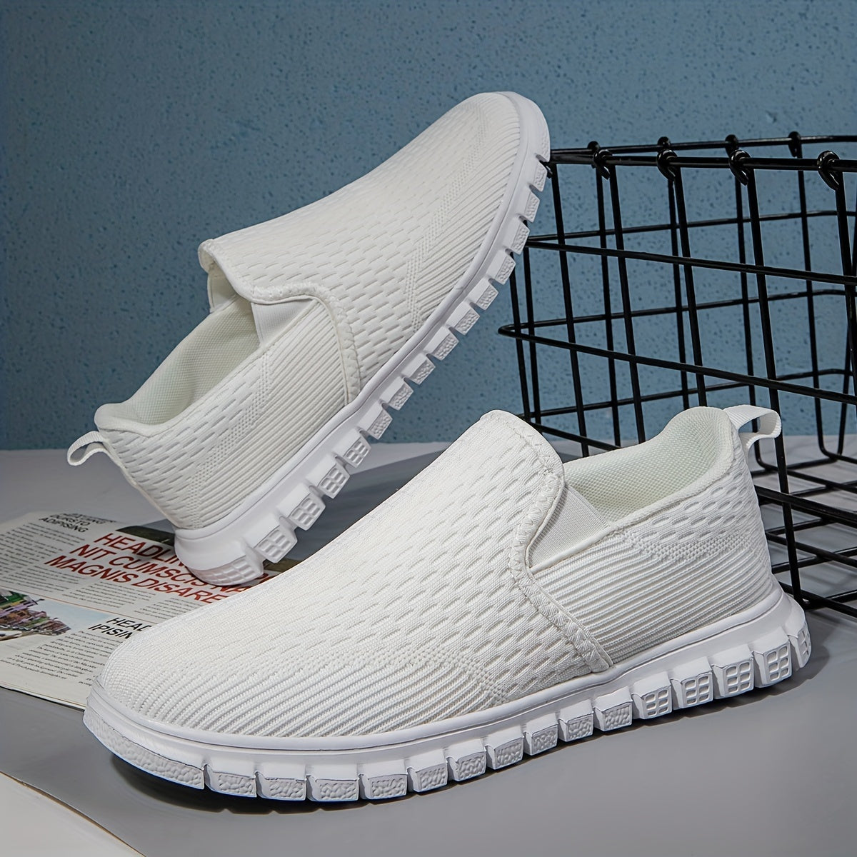 Men's Mesh Slip-On Loafer Shoes Casual Non-Slip Sneakers